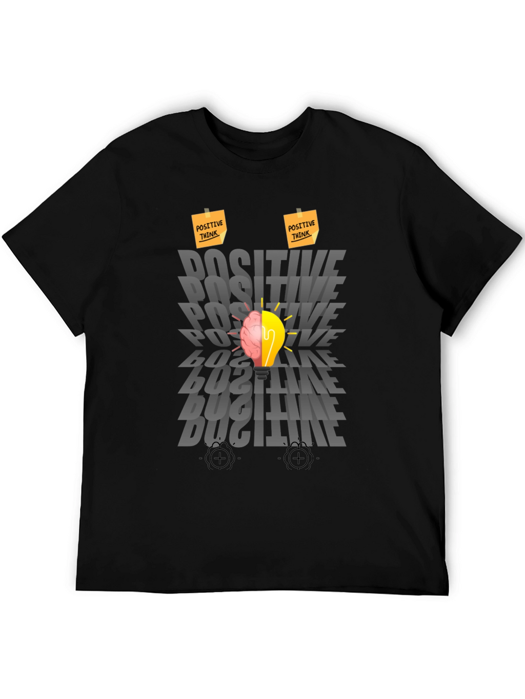 Positive Thinking Graphic Tee - Brain Lightbulb Design