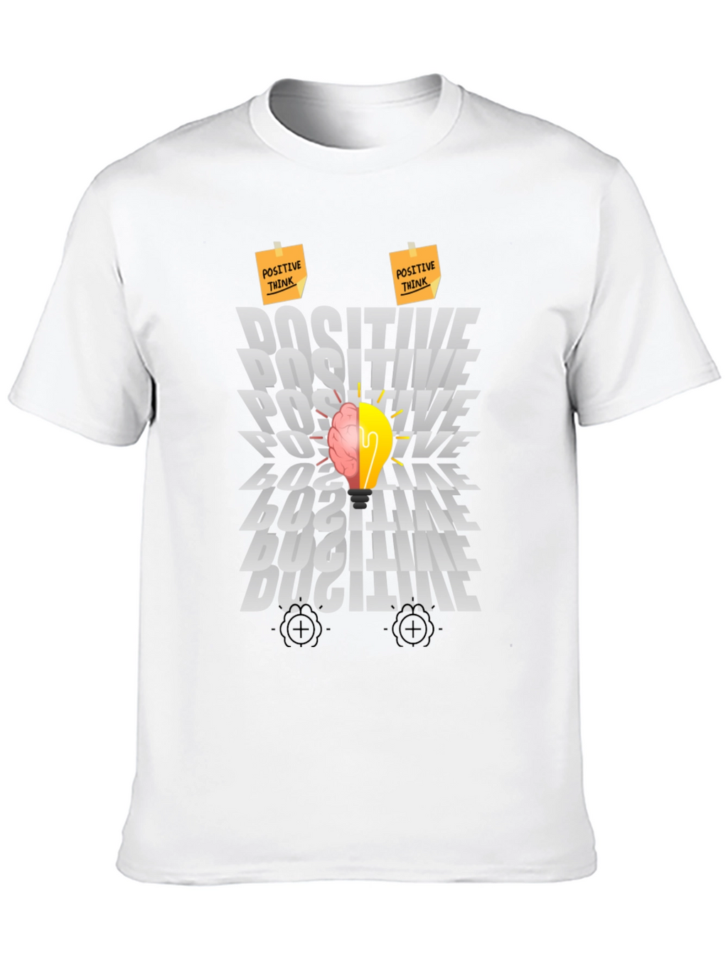 Positive Thinking Graphic Tee - Brain Lightbulb Design