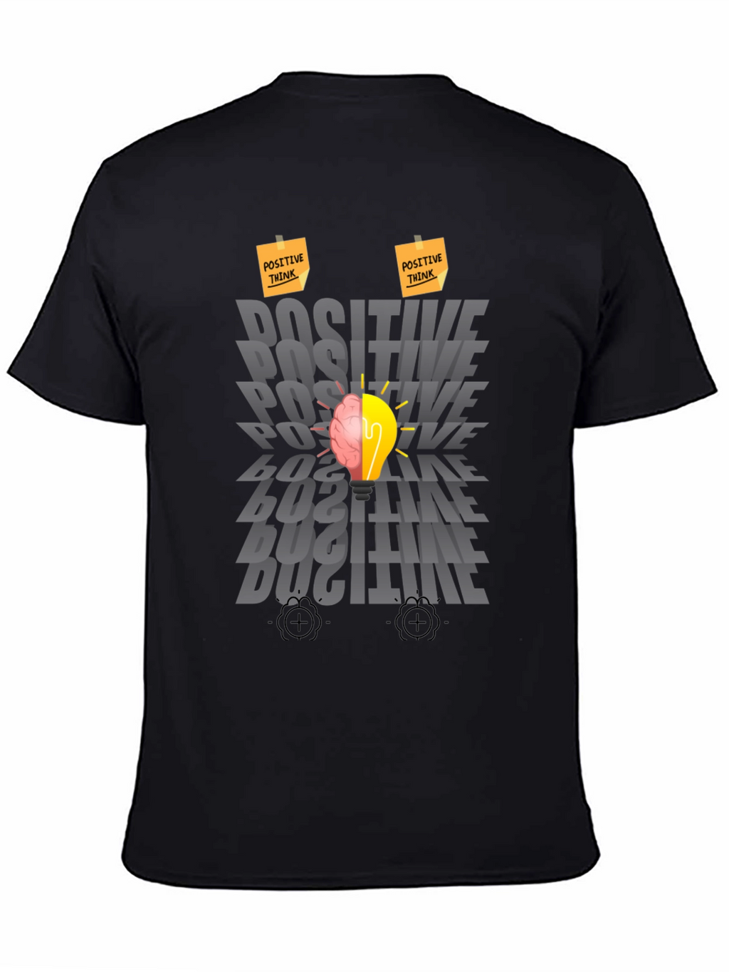 Positive Thinking Graphic Tee - Brain Lightbulb Design