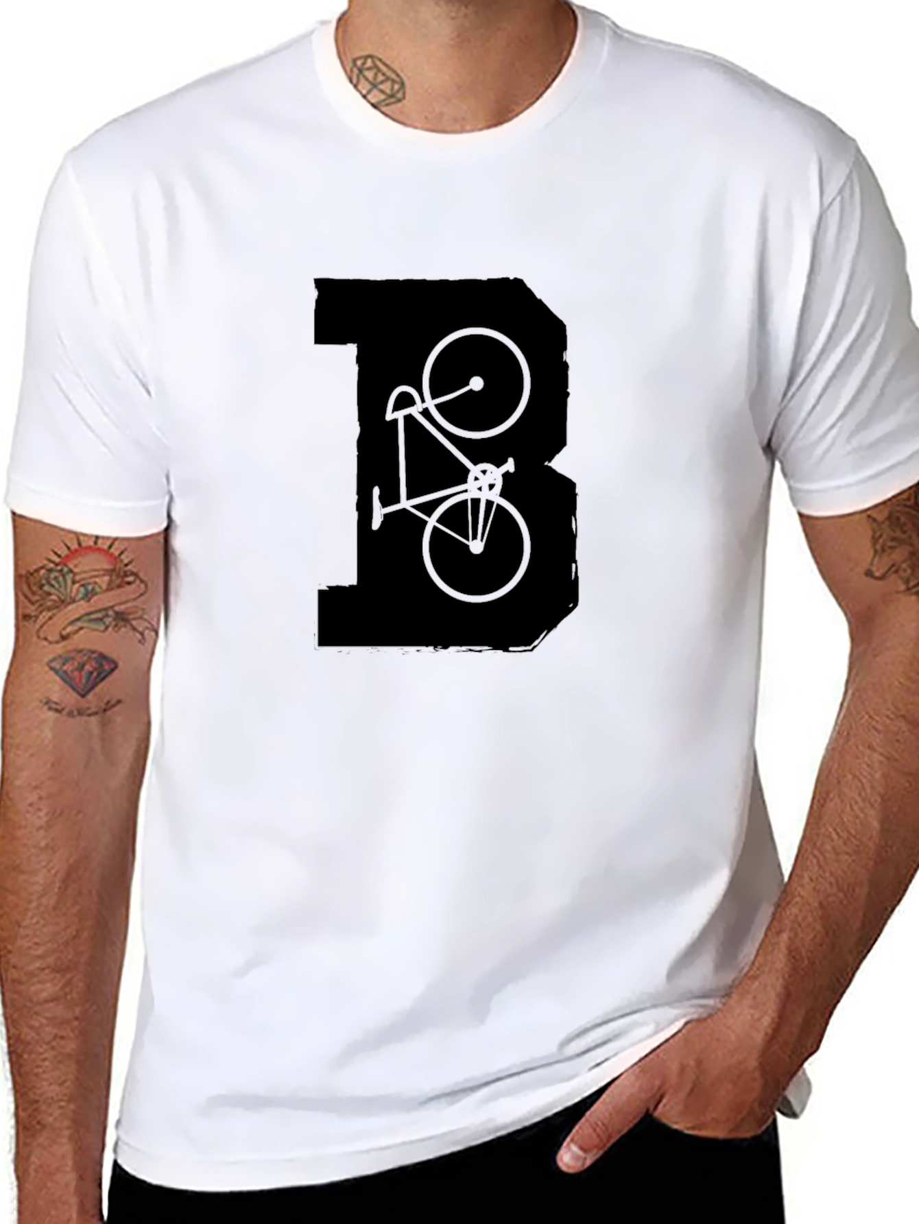 Bicycle Initial Black T-Shirt