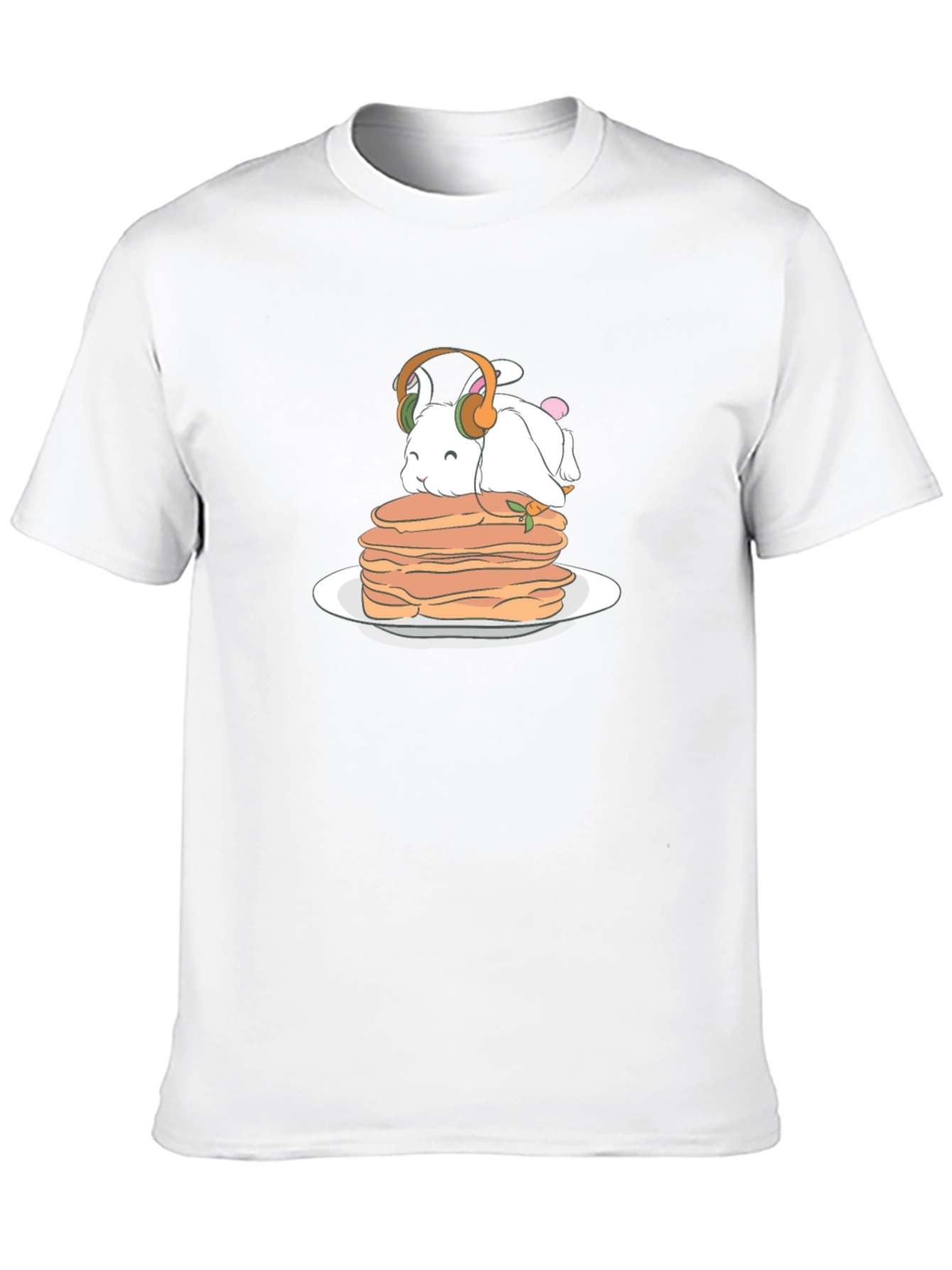 Bunny on Pancakes T-Shirt - Cute Foodie Tee