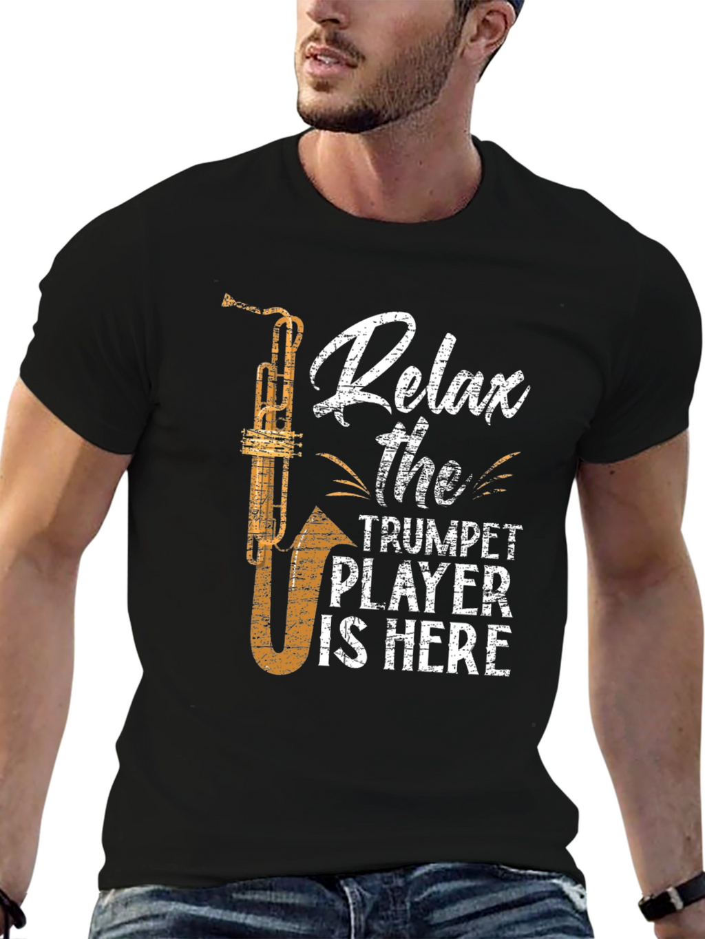Relax Trumpet Player Here Funny Music T-Shirt