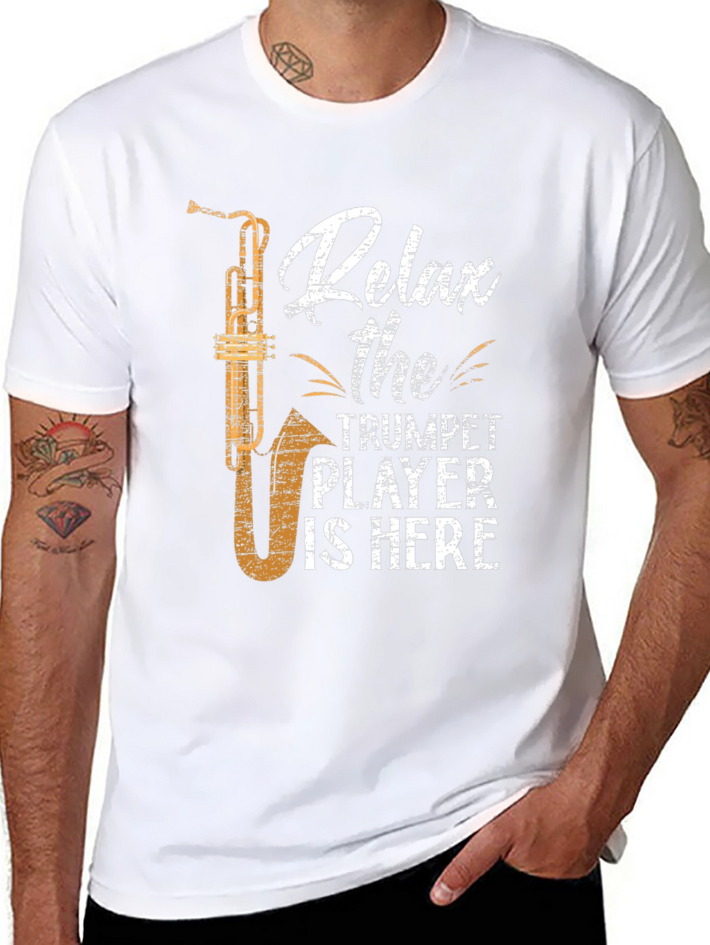 Relax Trumpet Player Here Funny Music T-Shirt