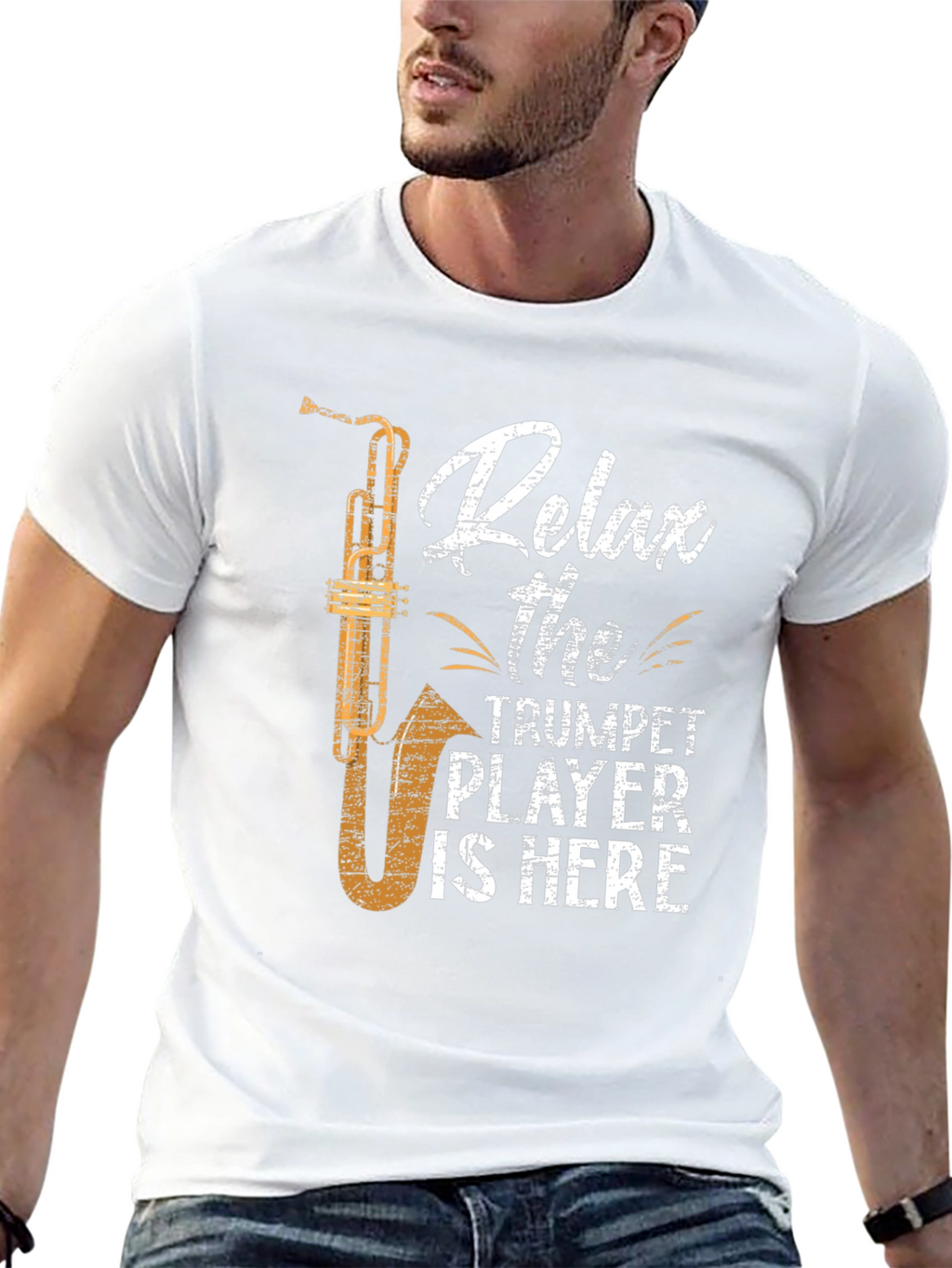 Relax Trumpet Player Here Funny Music T-Shirt