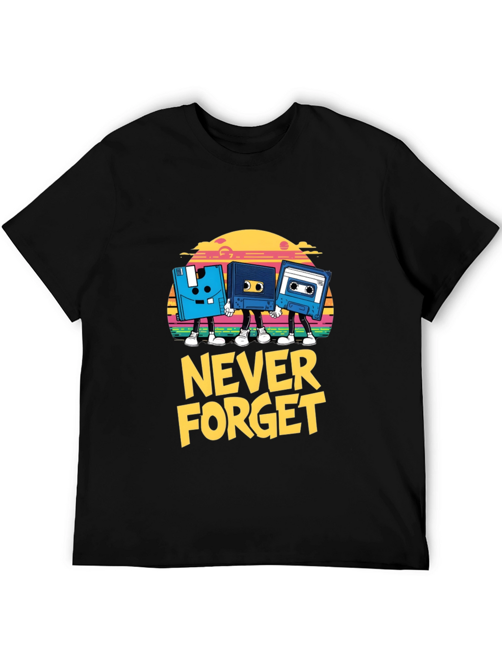 Retro Never Forget Black T-Shirt