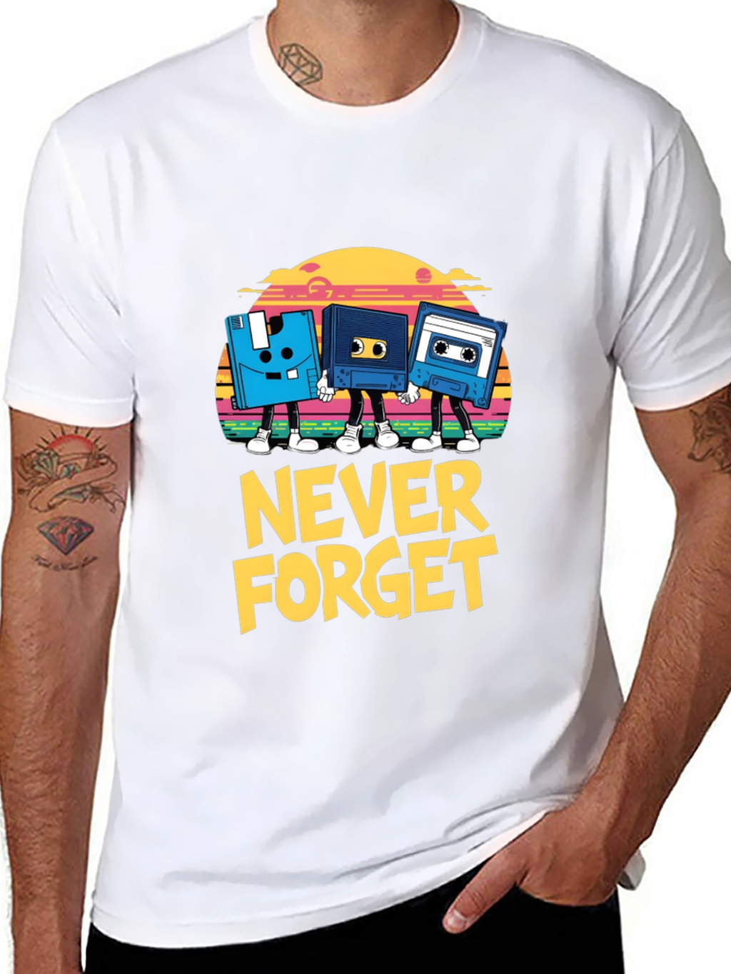 Retro Never Forget Black T-Shirt