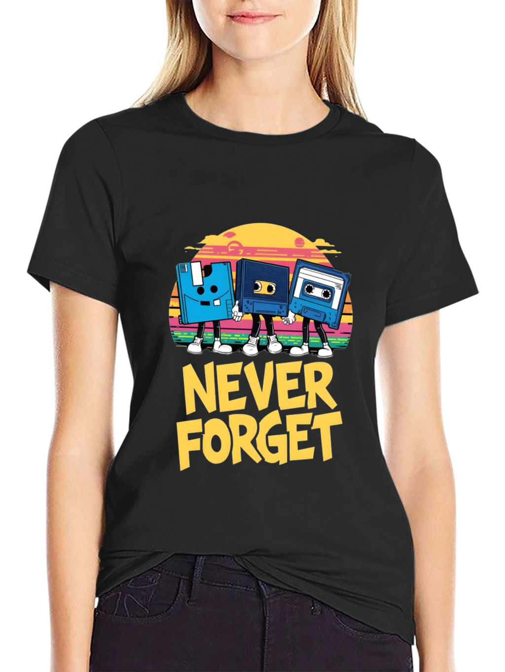 Retro Never Forget Black T-Shirt