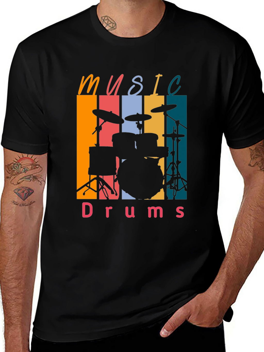 Music Drums Retro Tee