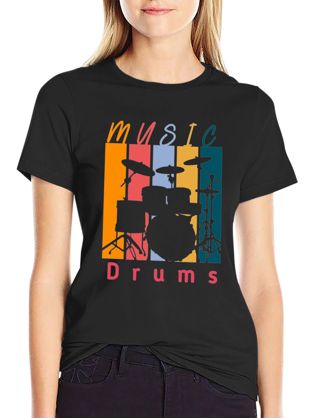 Music Drums Retro Tee