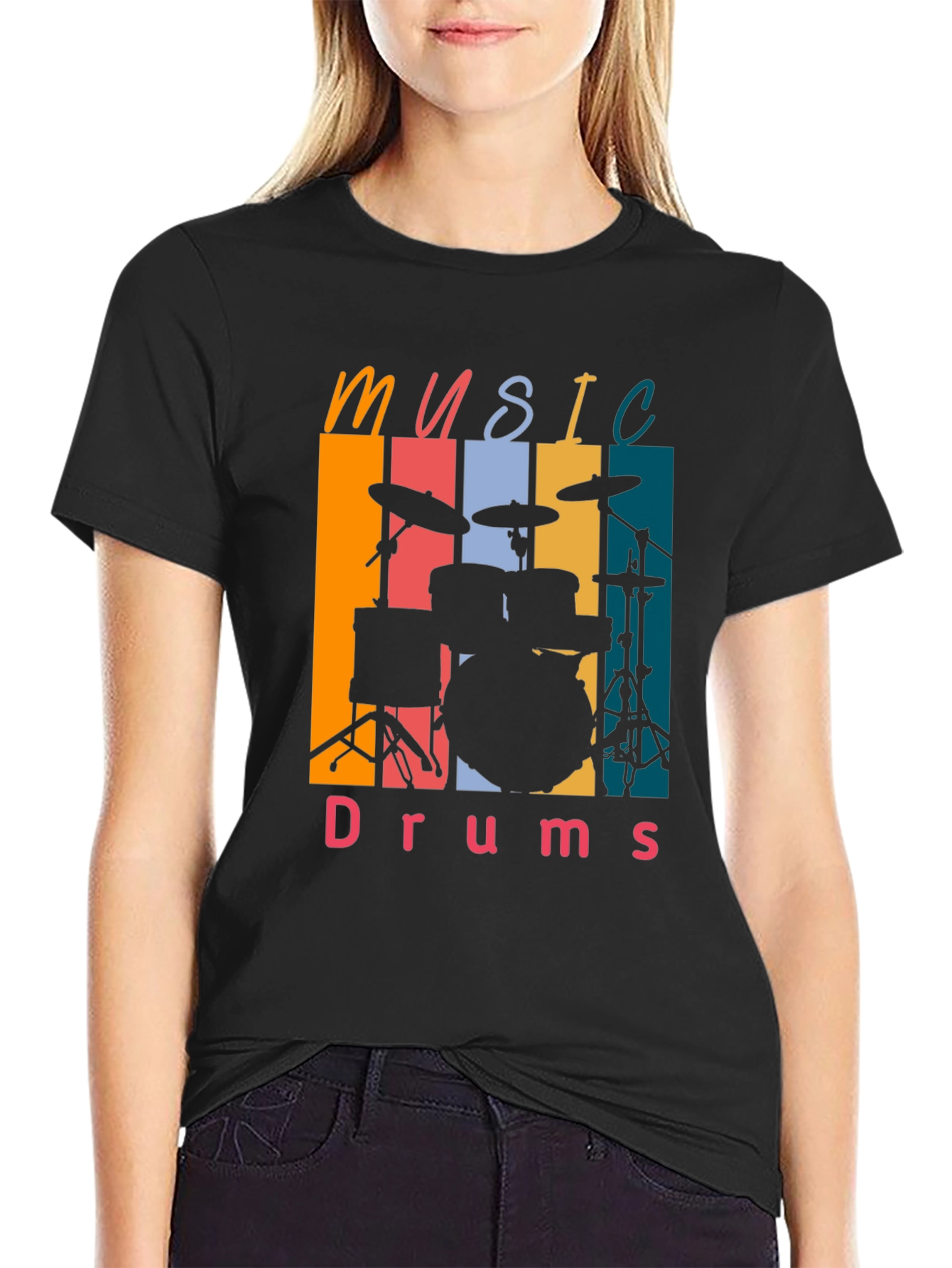 Music Drums Retro Tee