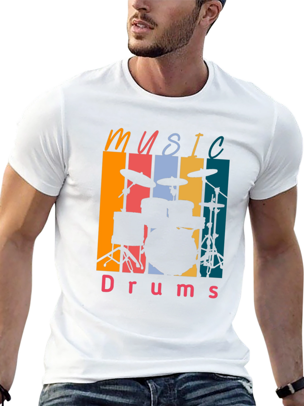 Music Drums Retro Tee