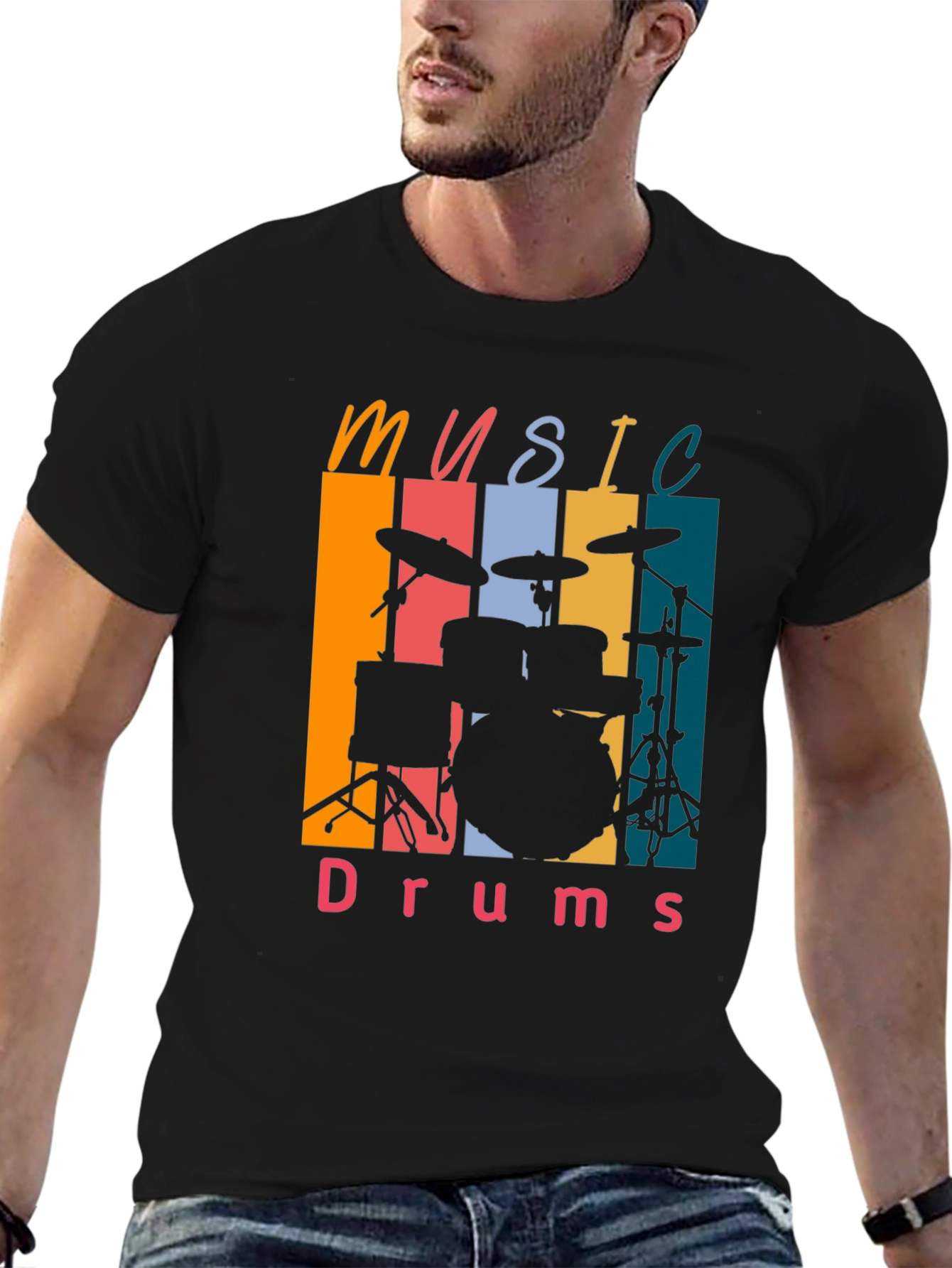 Music Drums Retro Tee