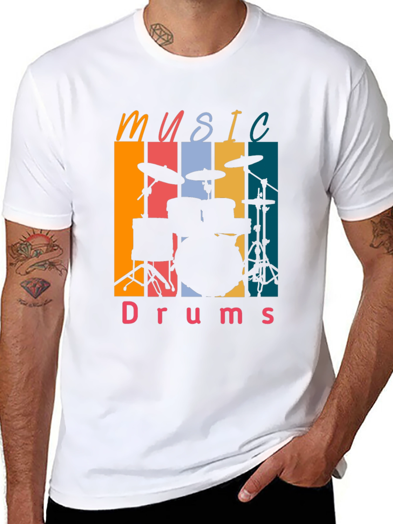 Music Drums Retro Tee