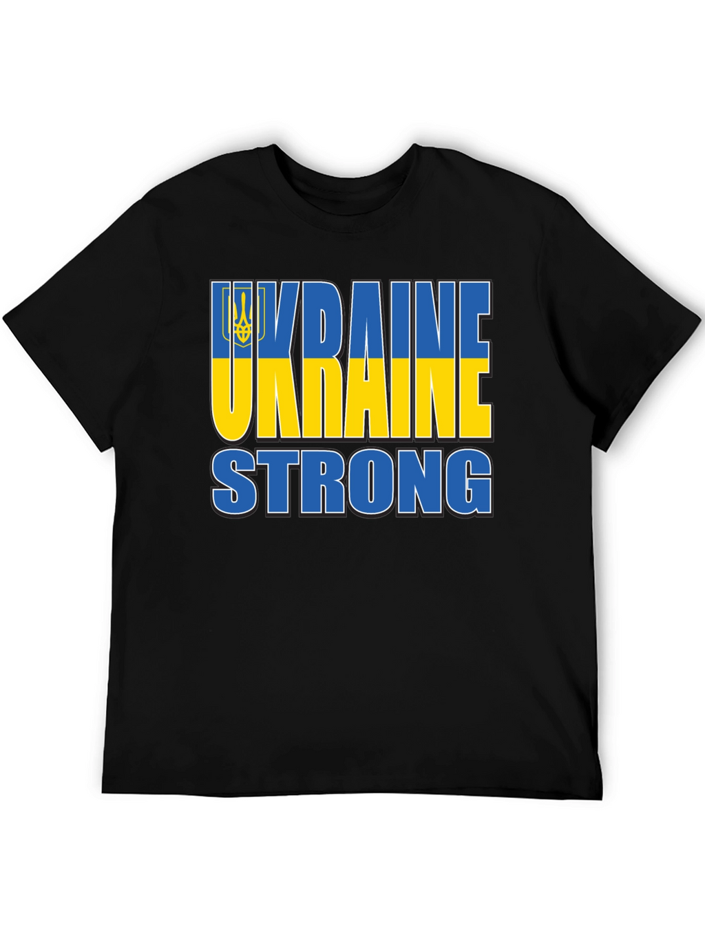 Ukraine Strong T-Shirt - Blue and Yellow Design