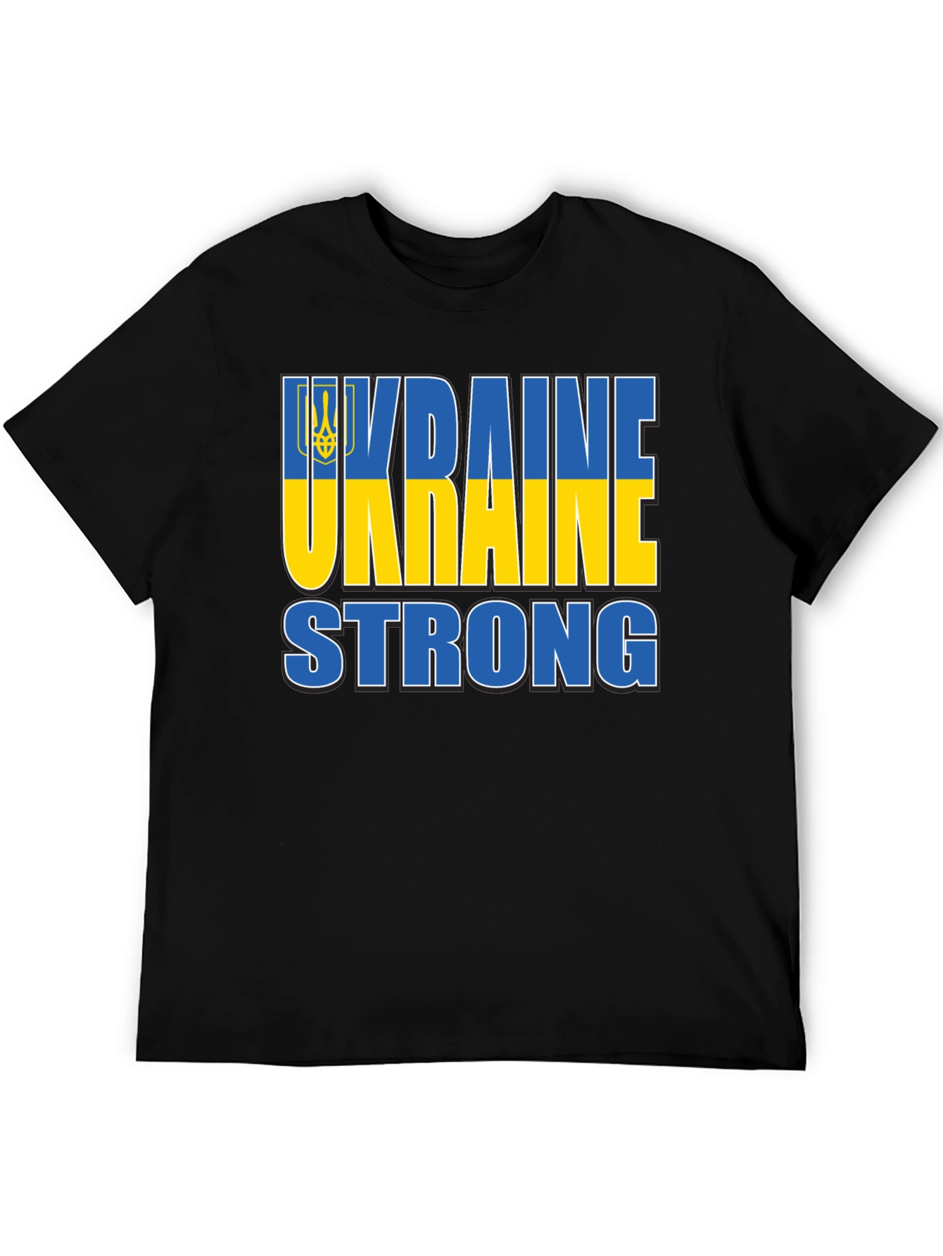 Ukraine Strong T-Shirt - Blue and Yellow Design