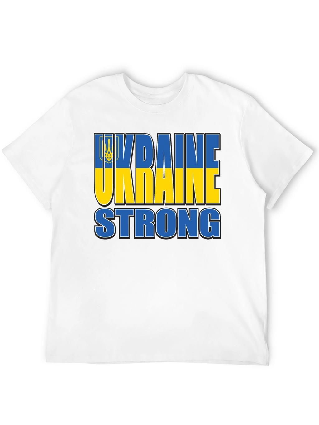 Ukraine Strong T-Shirt - Blue and Yellow Design