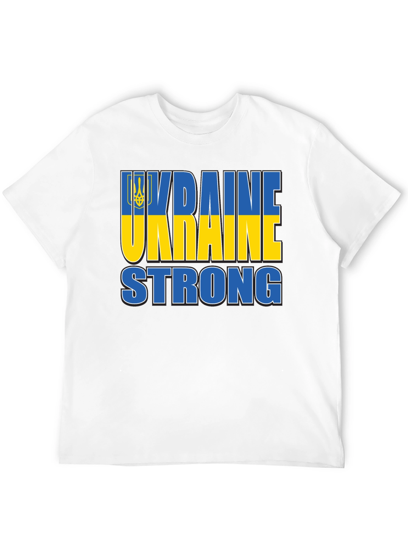 Ukraine Strong T-Shirt - Blue and Yellow Design