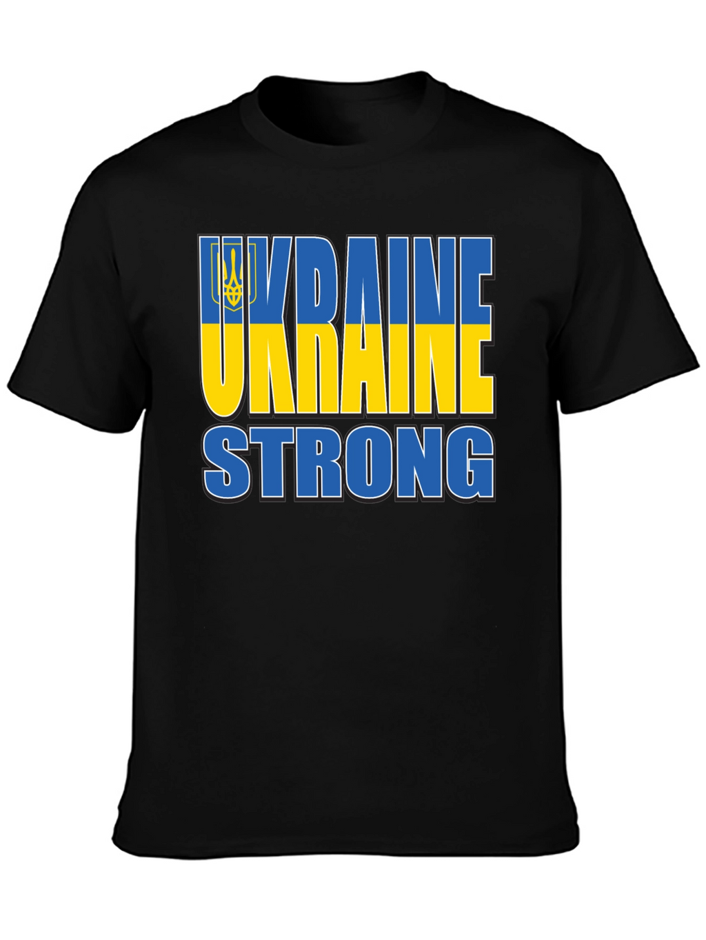 Ukraine Strong T-Shirt - Blue and Yellow Design