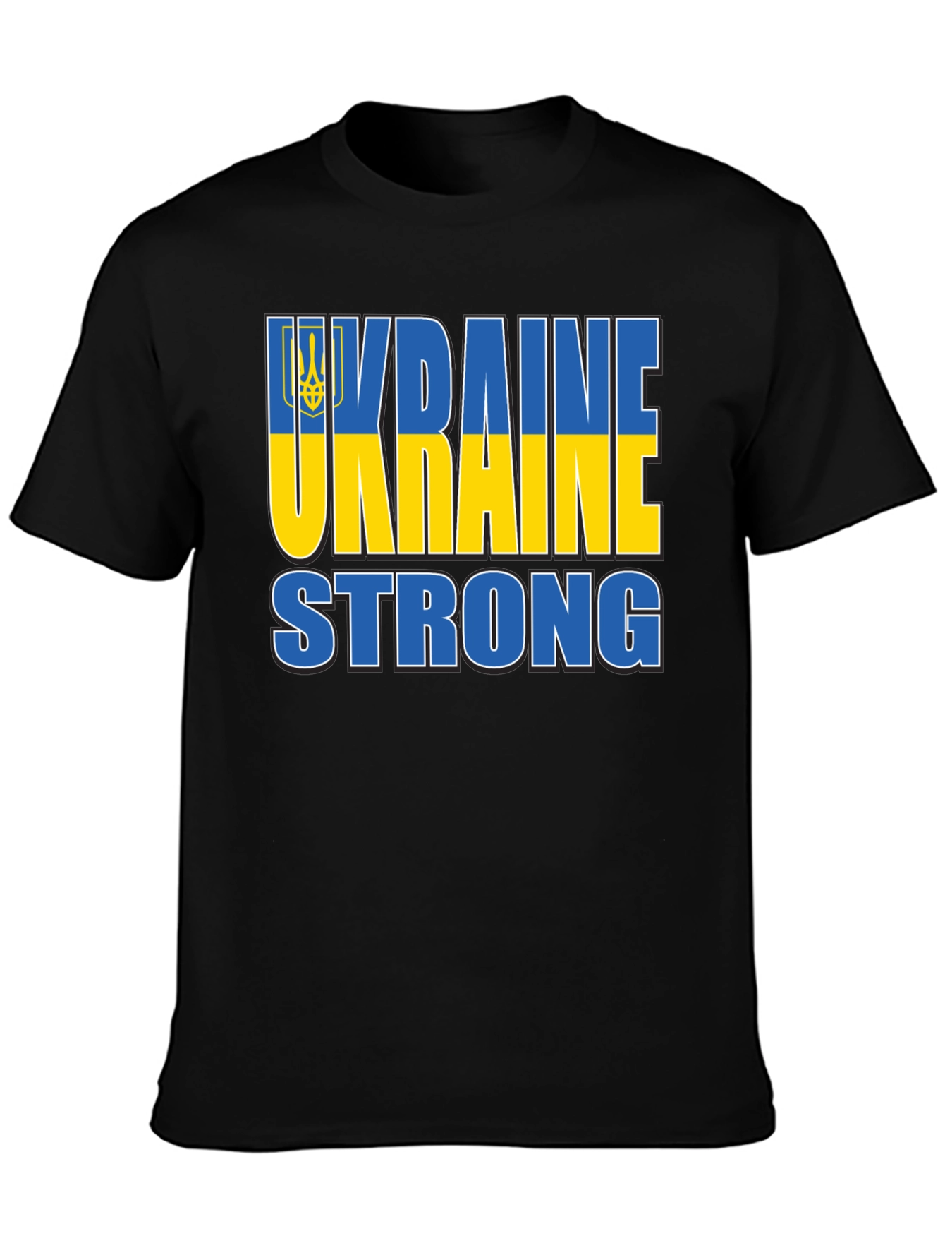 Ukraine Strong T-Shirt - Blue and Yellow Design