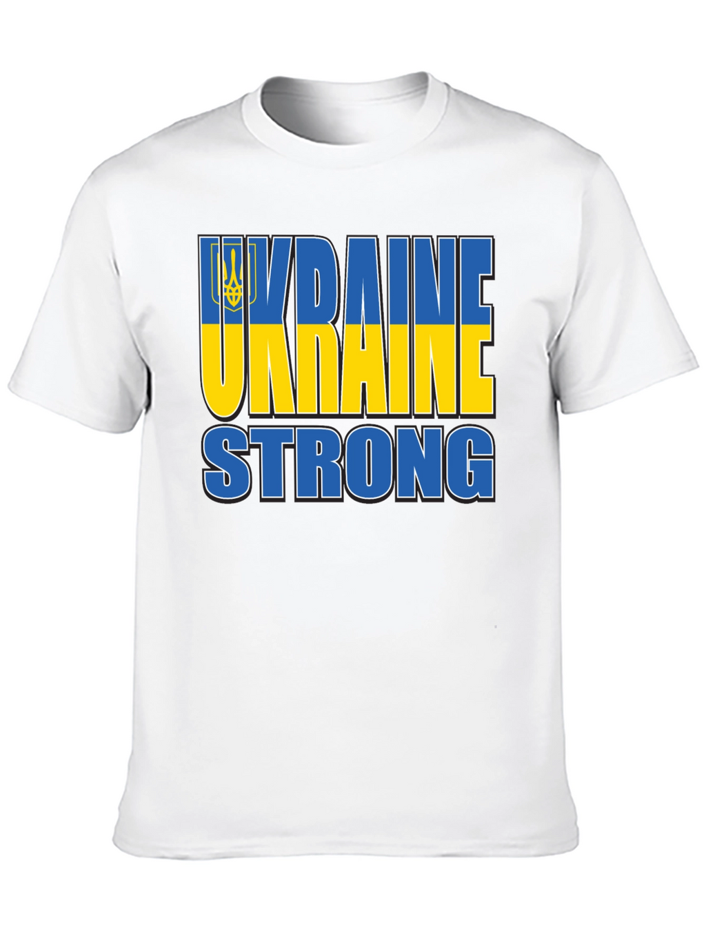 Ukraine Strong T-Shirt - Blue and Yellow Design