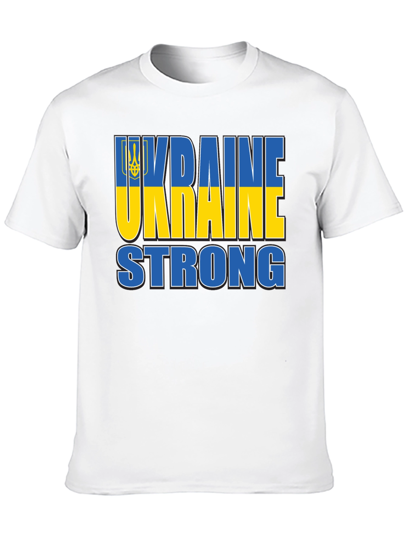 Ukraine Strong T-Shirt - Blue and Yellow Design
