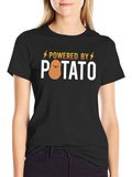 Powered by Potato T-Shirt - Funny Cute Graphic Tee