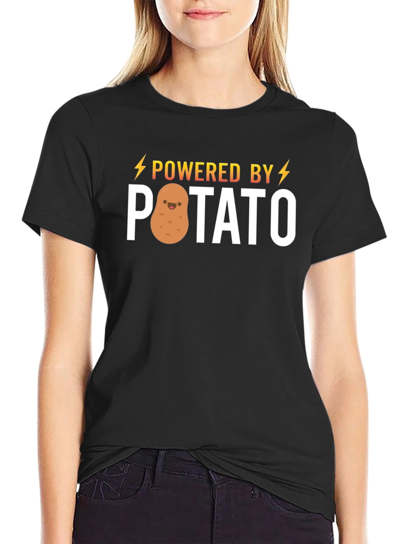 Powered by Potato T-Shirt - Funny Cute Graphic Tee