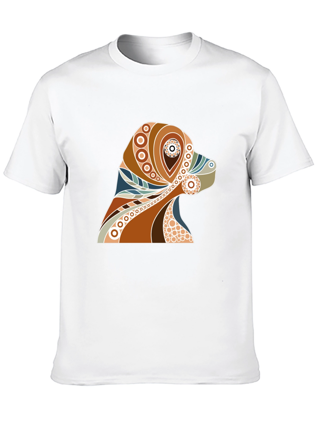 Dog Art Print Mens Black Graphic T-Shirt