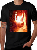 Abstract Candle Graphic T-Shirt