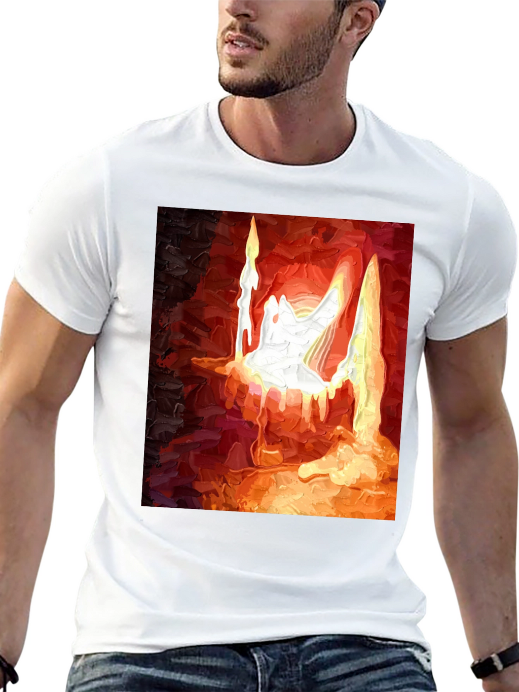 Abstract Candle Graphic T-Shirt
