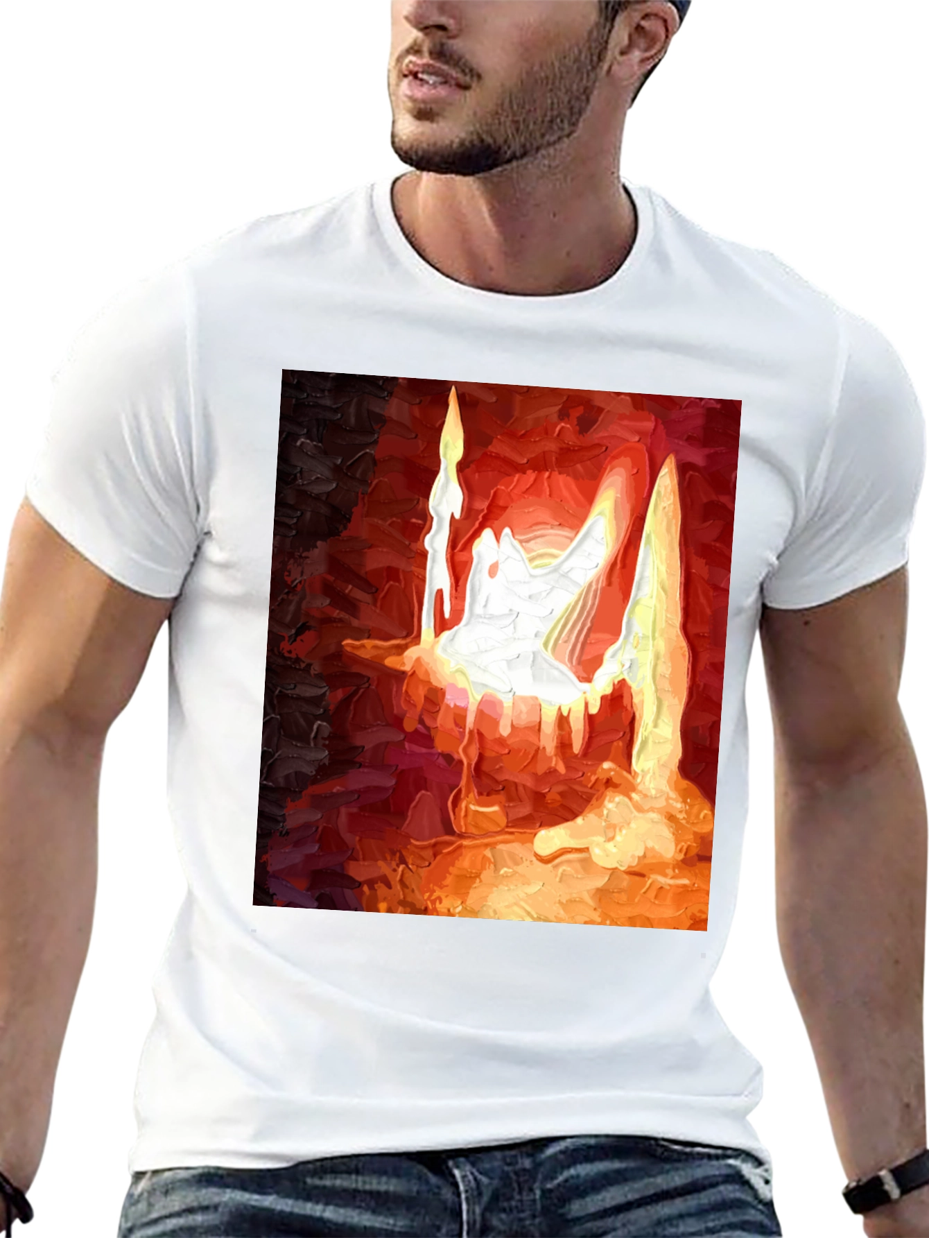 Abstract Candle Graphic T-Shirt