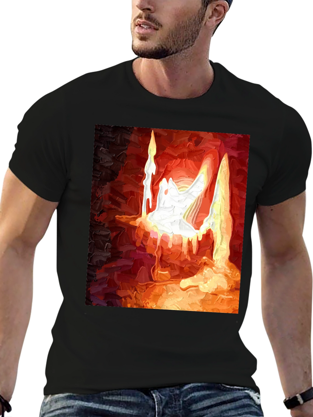 Abstract Candle Graphic T-Shirt
