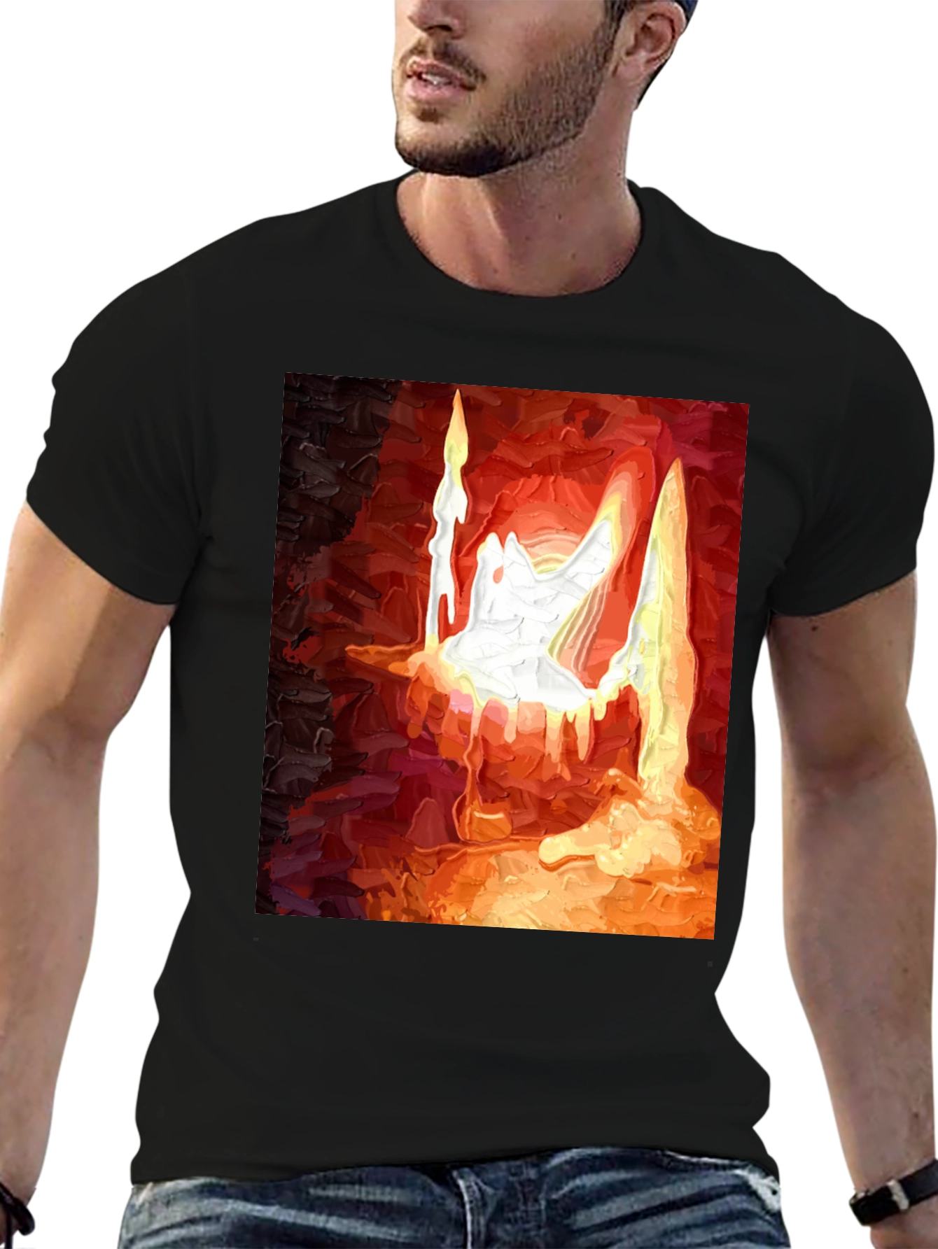 Abstract Candle Graphic T-Shirt
