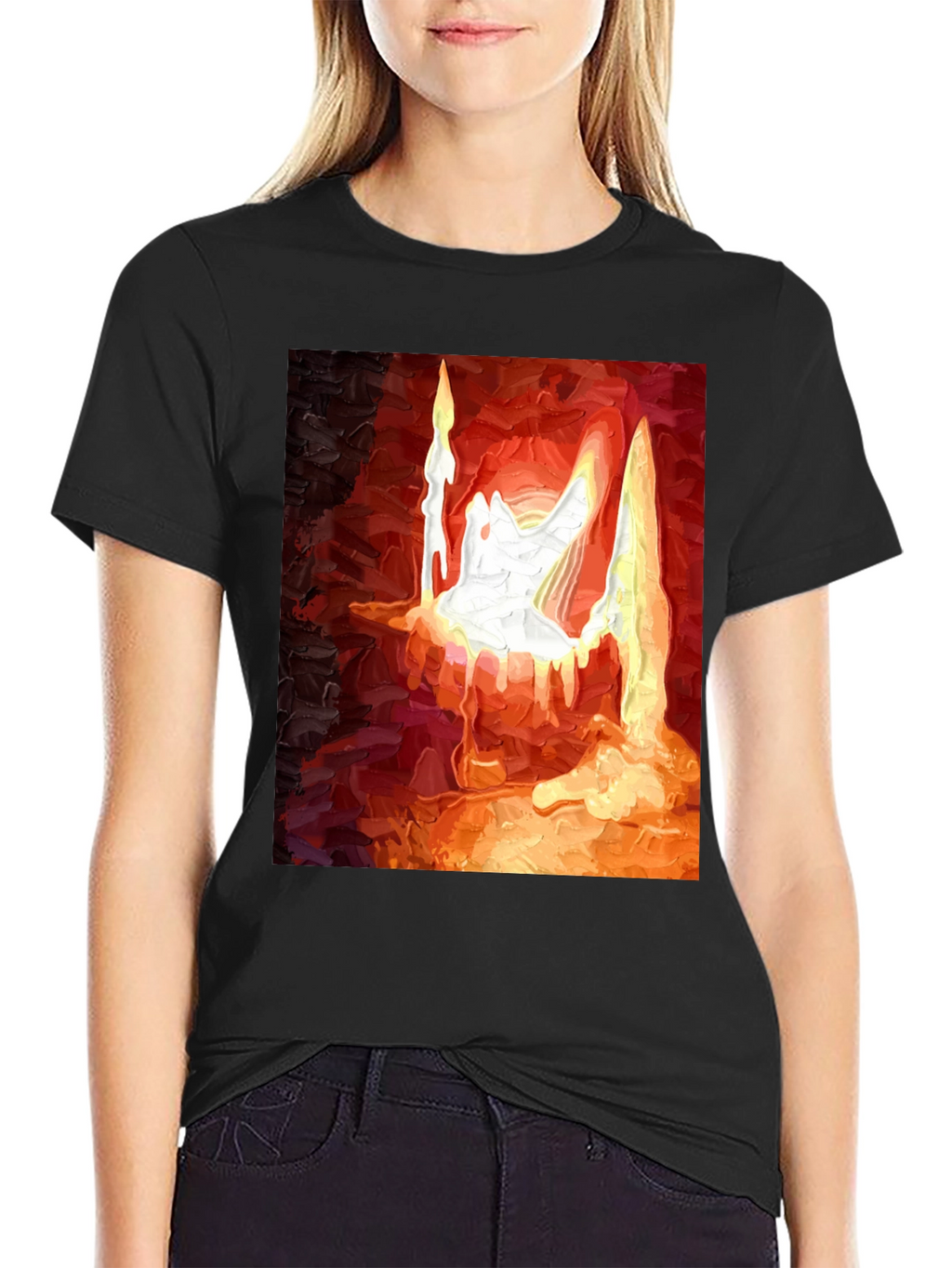 Abstract Candle Graphic T-Shirt