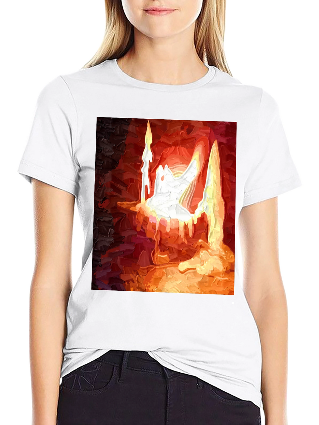 Abstract Candle Graphic T-Shirt