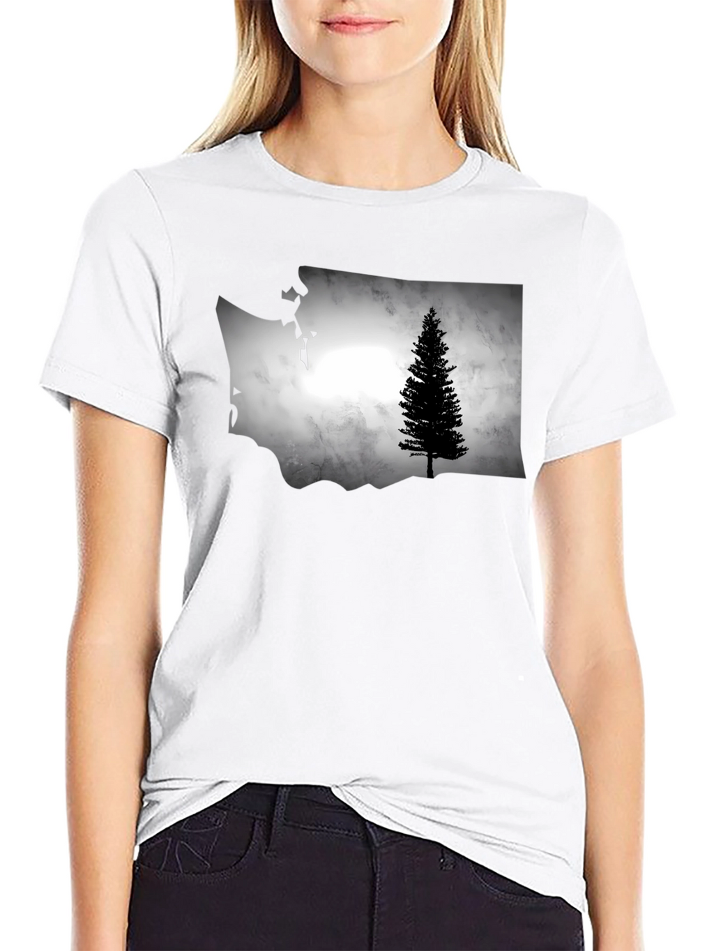 Washington State Tree Graphic Tee - Black