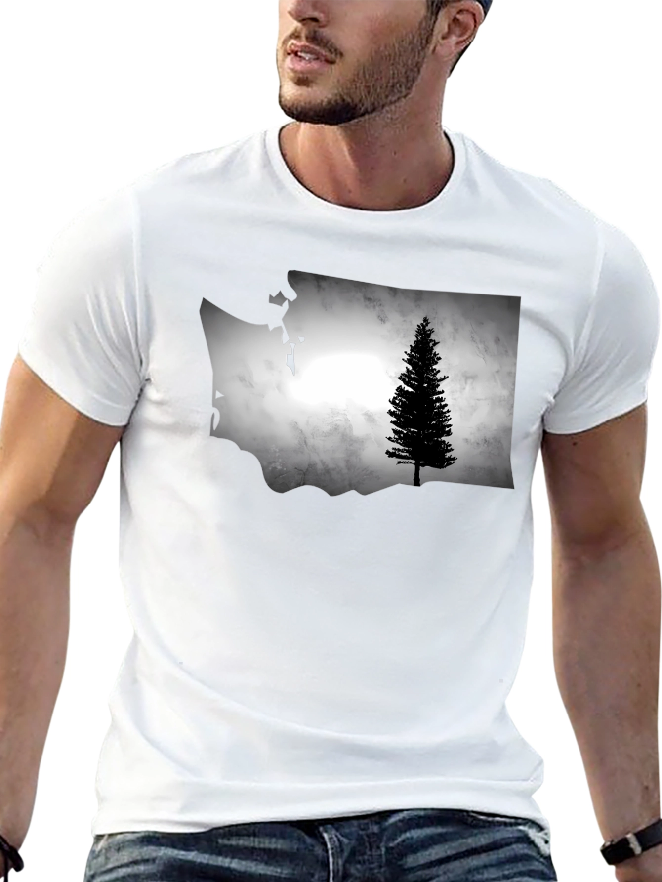 Washington State Tree Graphic Tee - Black