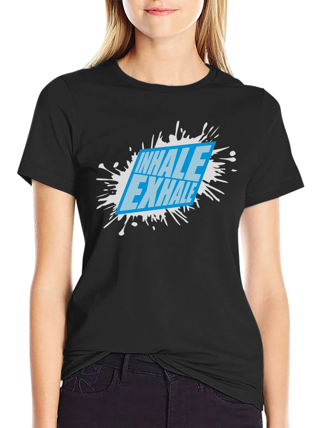 Inhale Exhale Graphic Tee - Black