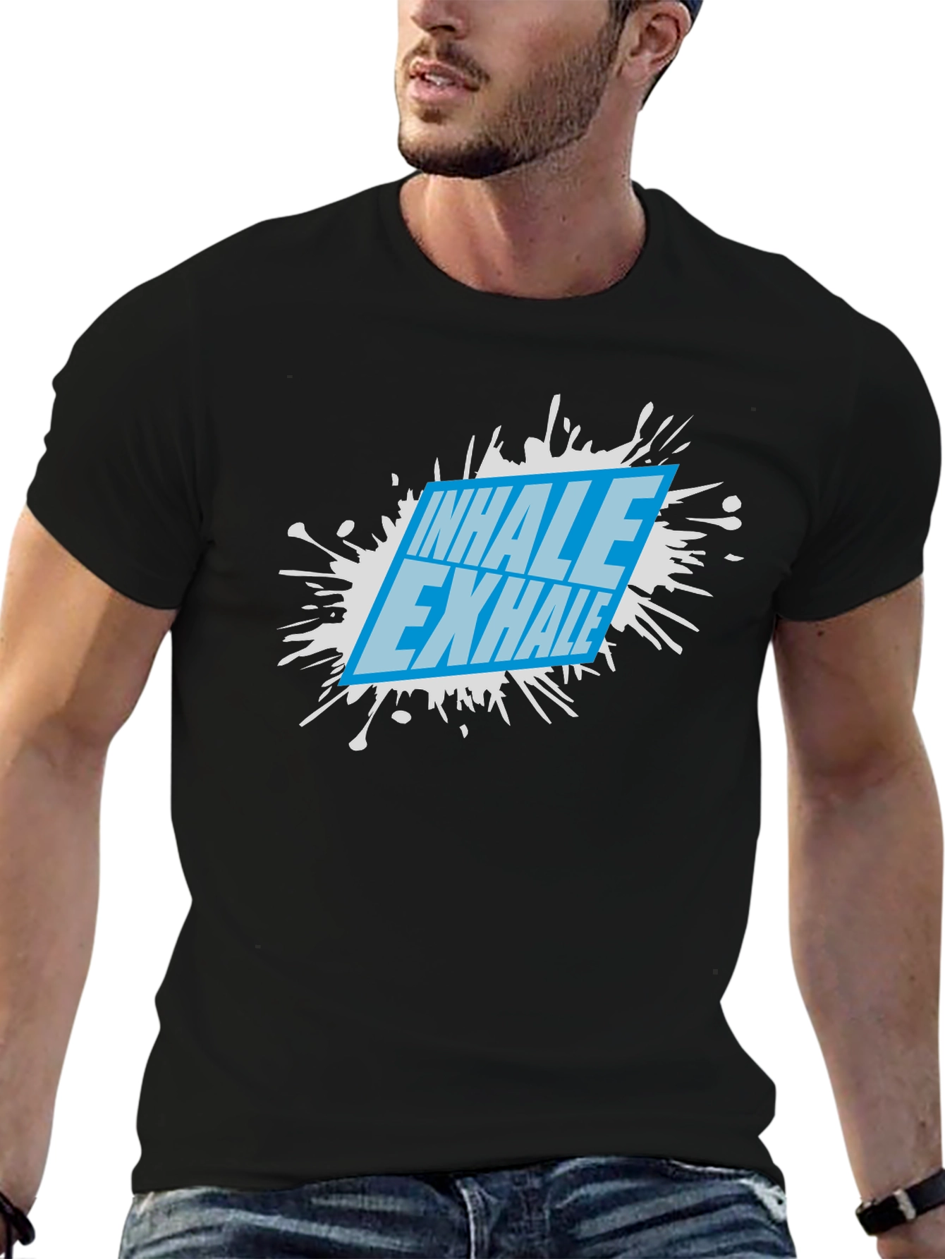 Inhale Exhale Graphic Tee - Black