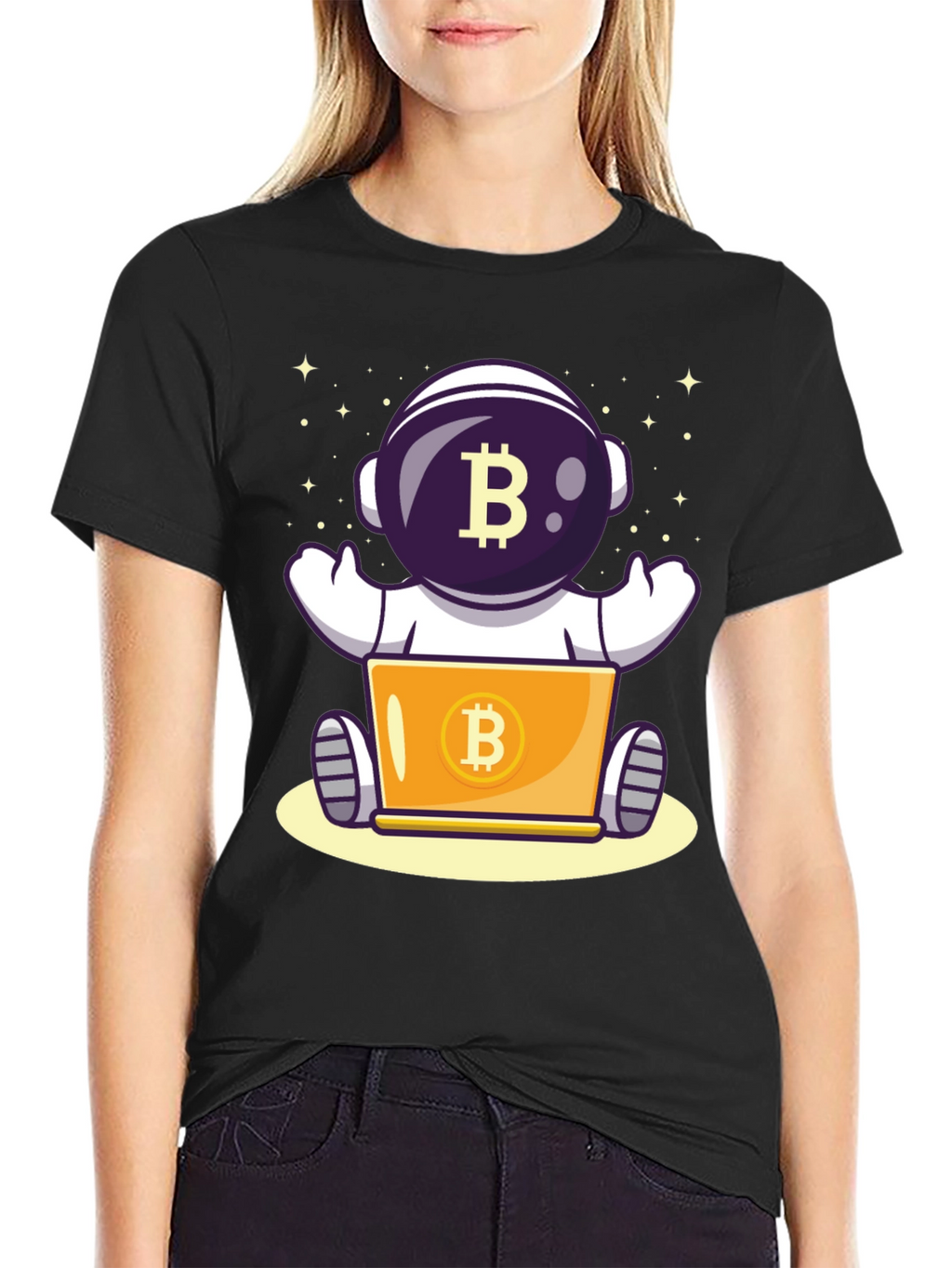 Bitcoin Astronaut T-Shirt - Crypto Space Design