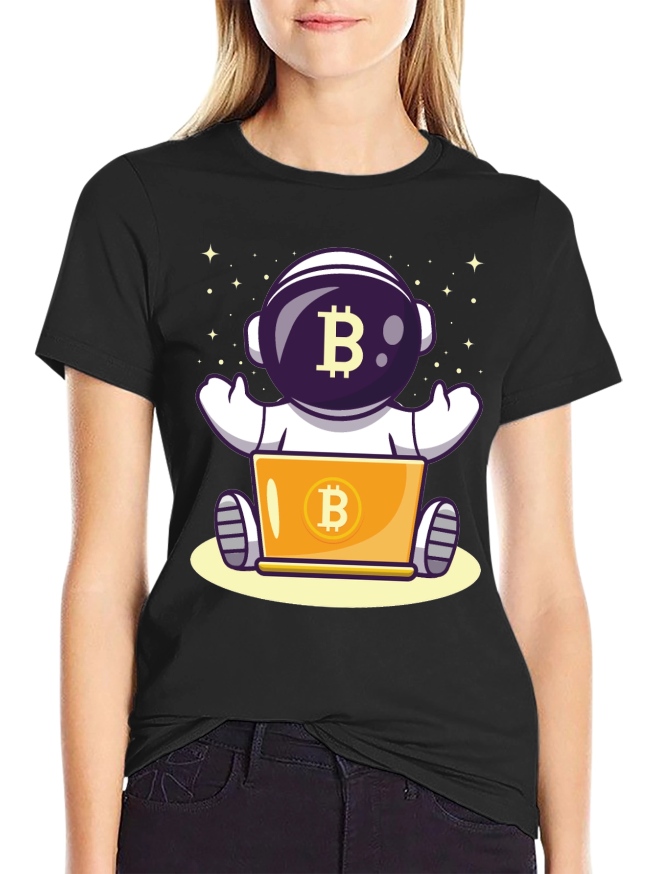 Bitcoin Astronaut T-Shirt - Crypto Space Design
