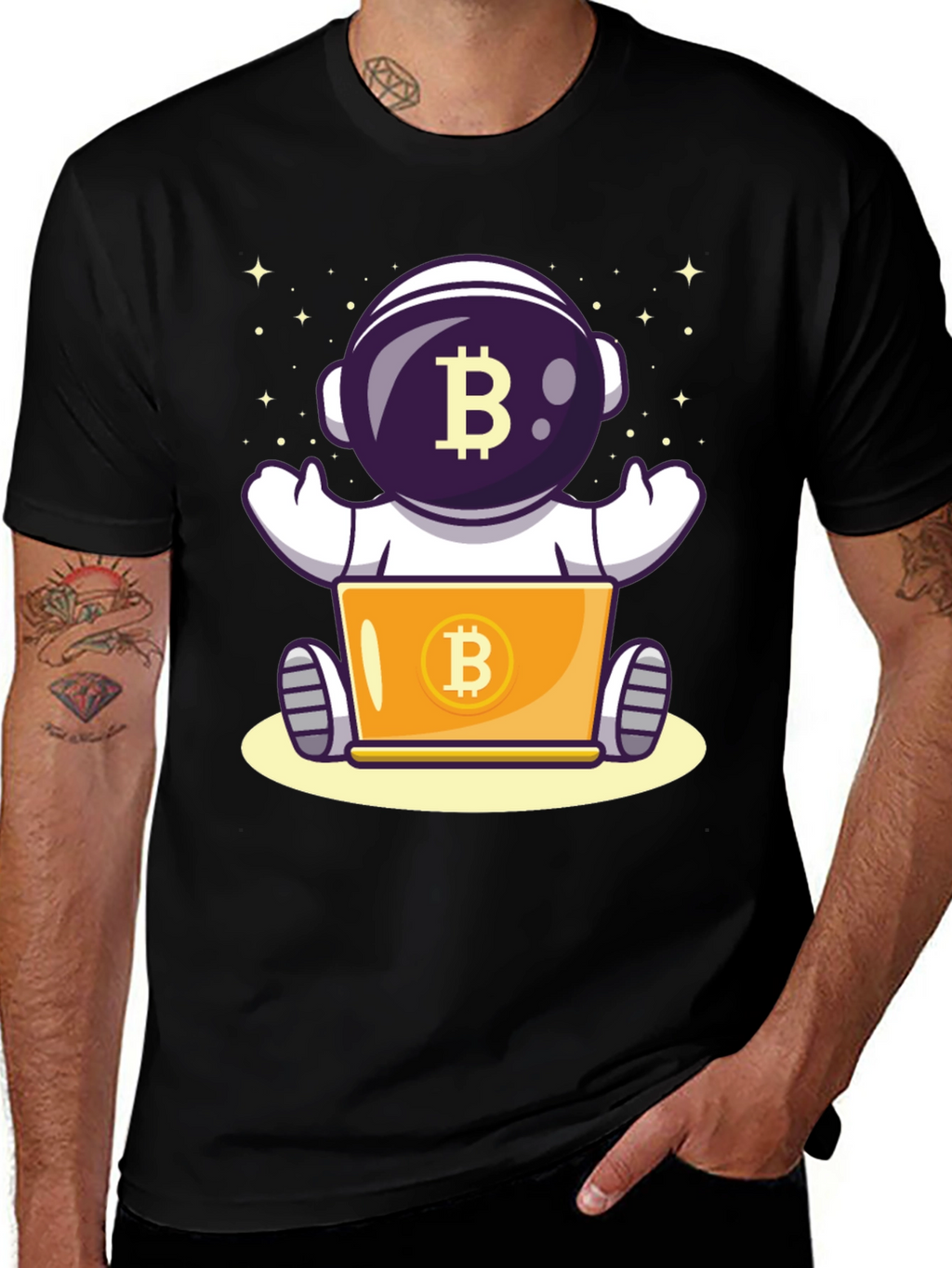 Bitcoin Astronaut T-Shirt - Crypto Space Design