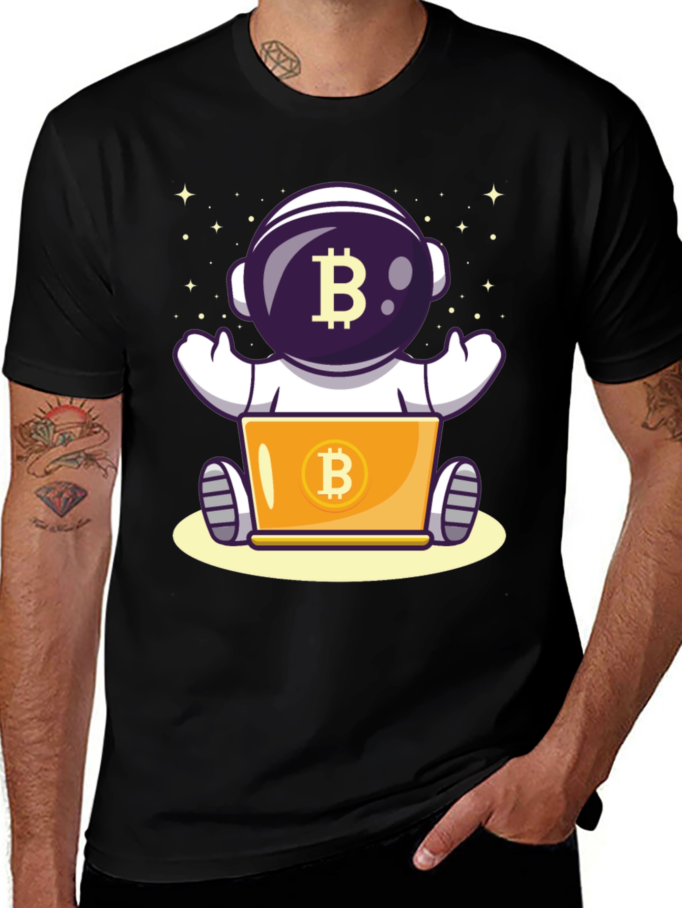 Bitcoin Astronaut T-Shirt - Crypto Space Design