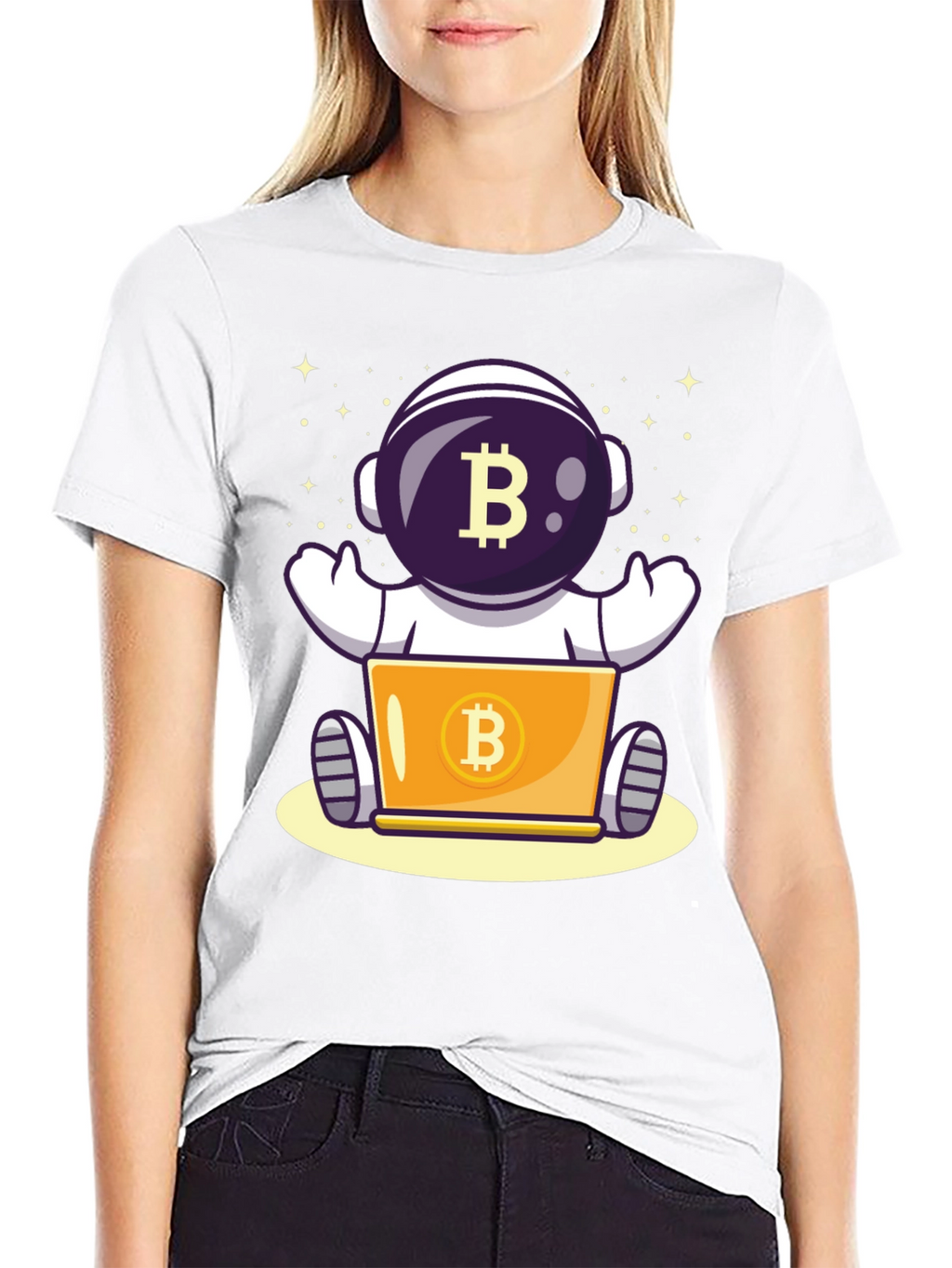 Bitcoin Astronaut T-Shirt - Crypto Space Design