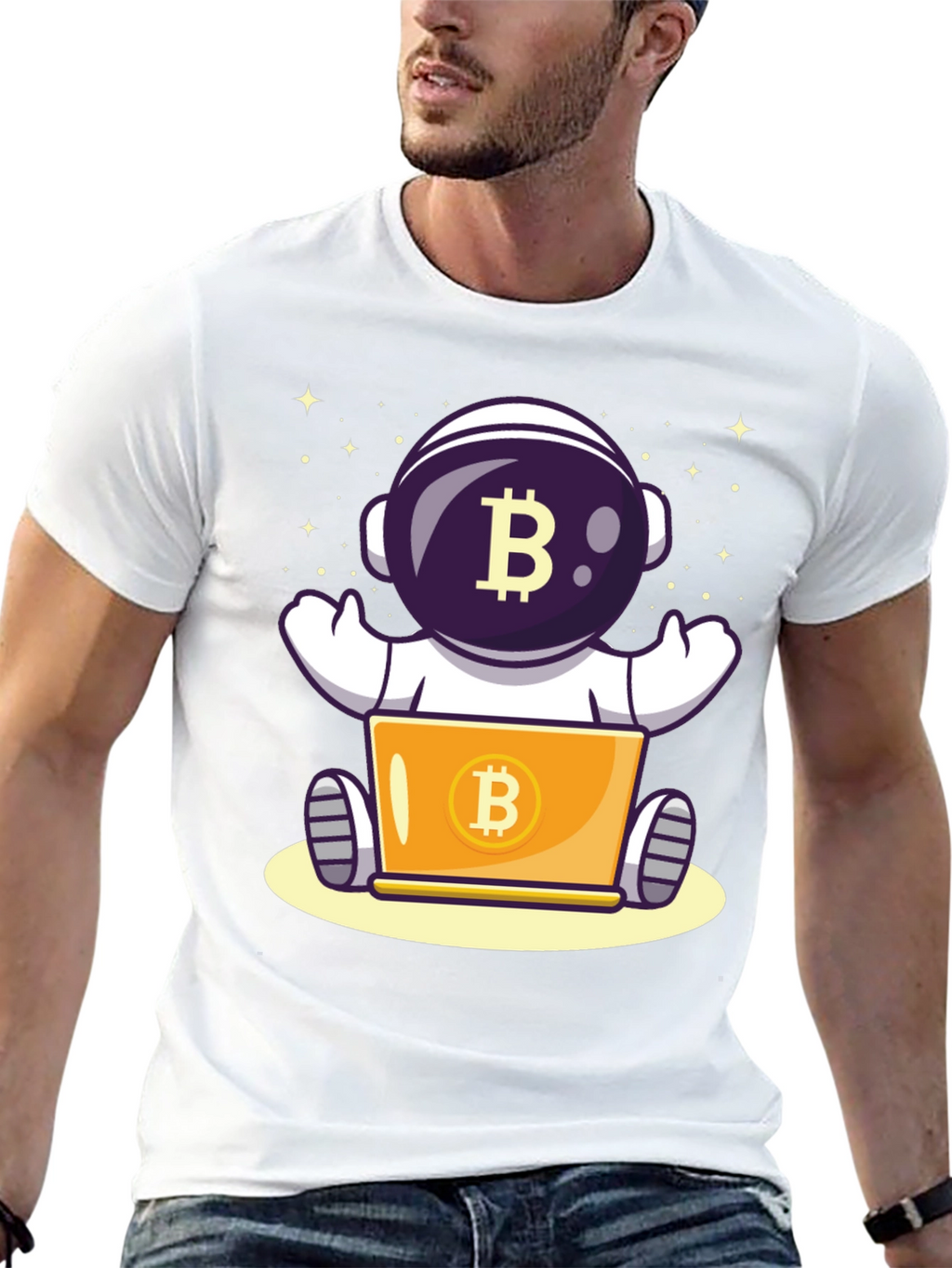 Bitcoin Astronaut T-Shirt - Crypto Space Design