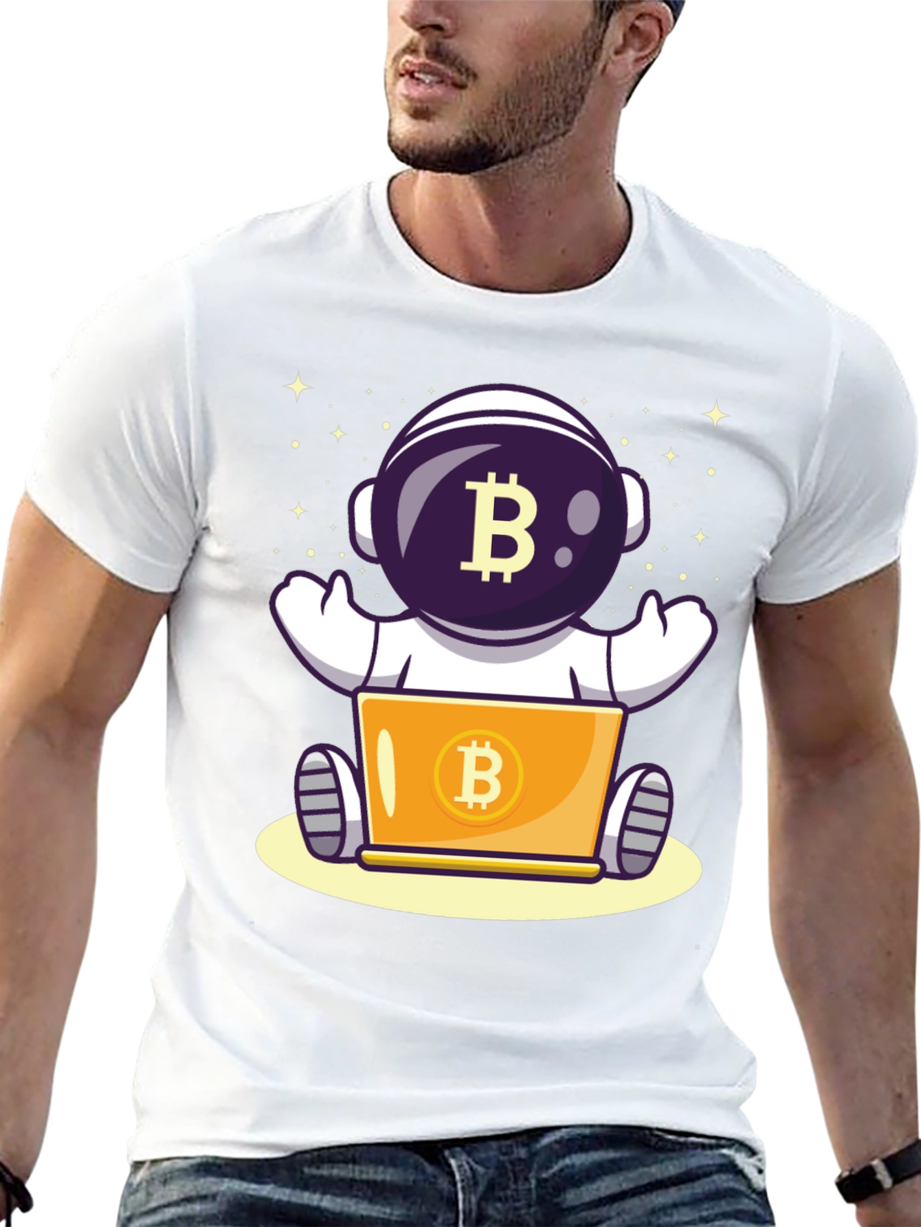 Bitcoin Astronaut T-Shirt - Crypto Space Design