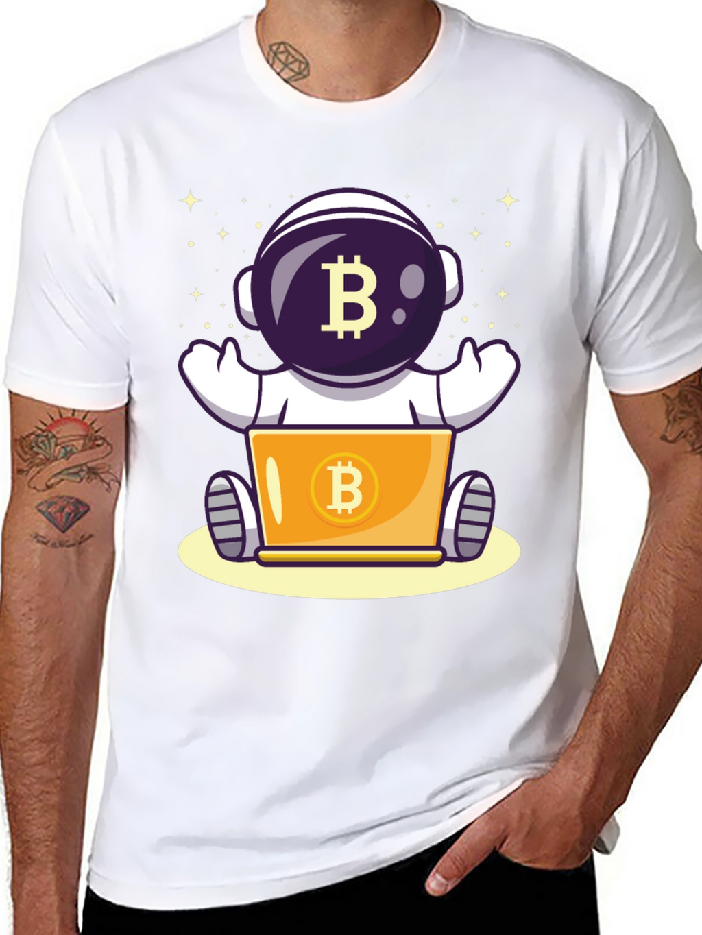 Bitcoin Astronaut T-Shirt - Crypto Space Design