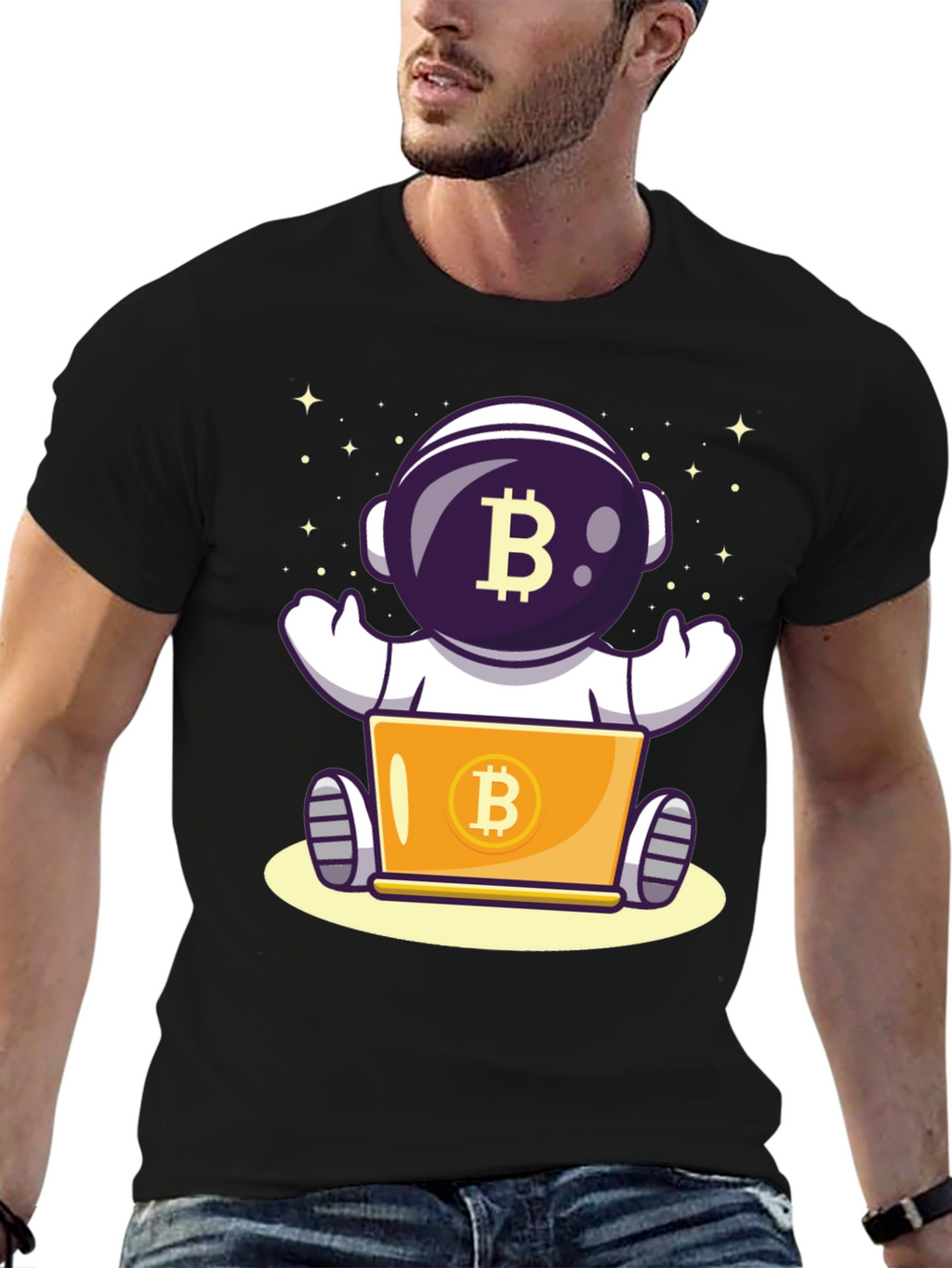 Bitcoin Astronaut T-Shirt - Crypto Space Design