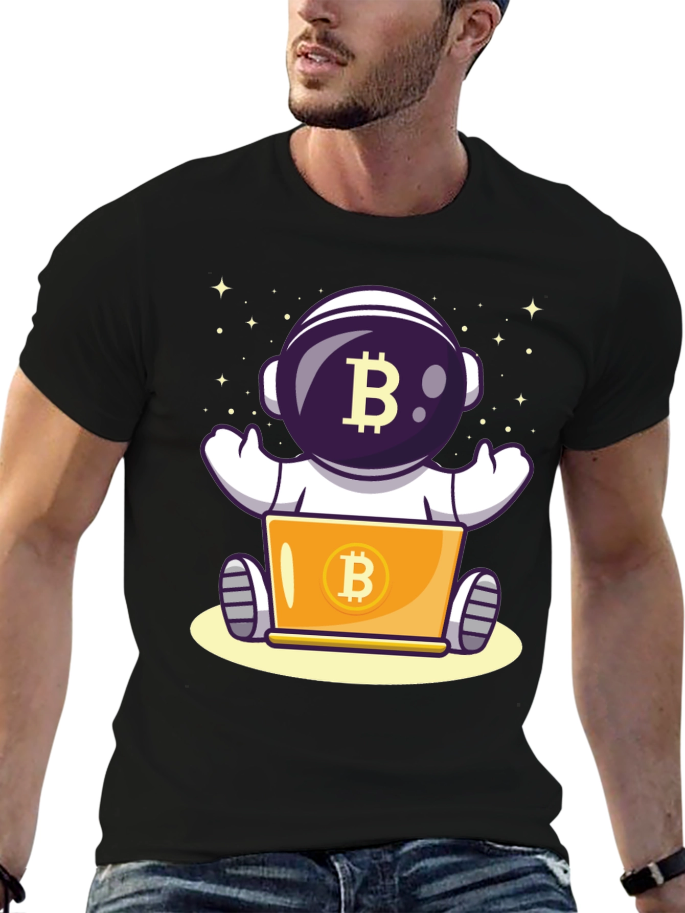 Bitcoin Astronaut T-Shirt - Crypto Space Design