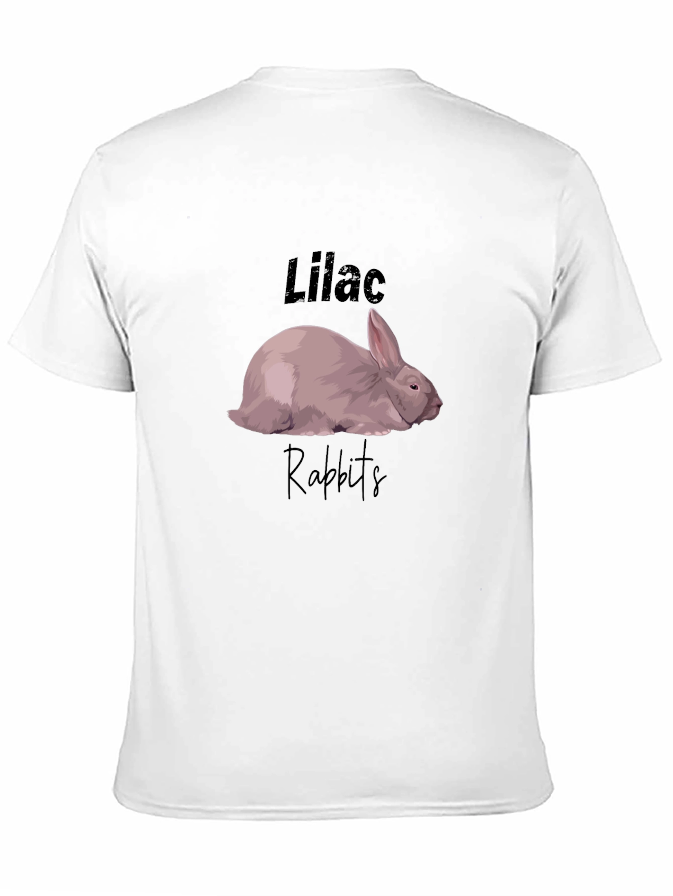 Lilac Rabbits Graphic T-Shirt - Black